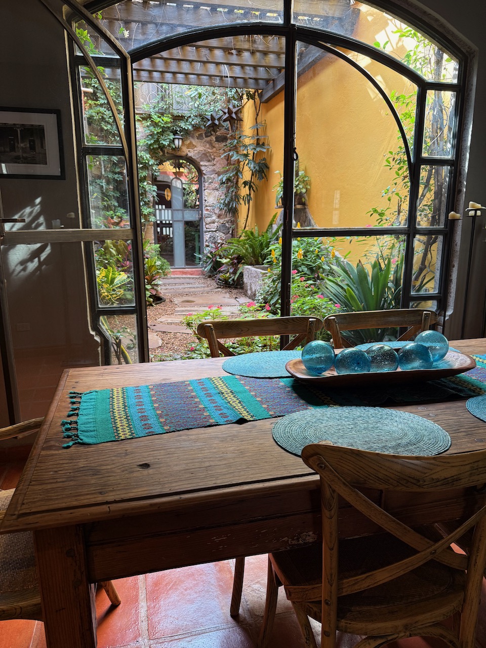 Interior courtyard of a San Miguel de Allende B&B